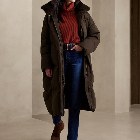 Banana Republic Lowri Puffer Coat - Small - Roasted Cocoa Brown - NEVER WORN! - Picture 14 of 15